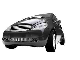 Image showing isolated black car front view 02