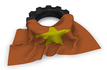 Image showing gear wheel and flag of vietnam - 3d rendering