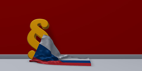 Image showing paragraph symbol and flag of russia - 3d rendering