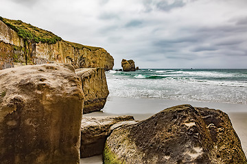 Image showing Tunnel Beach New Zealand