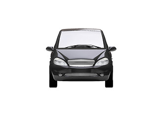 Image showing isolated black car front view 05