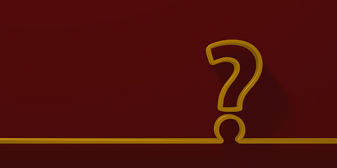 Image showing Question mark on red background - 3d rendering