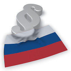 Image showing paragraph symbol and flag of russia - 3d rendering