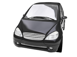 Image showing isolated black car front view 04