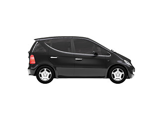 Image showing isolated black car side view 01