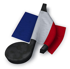 Image showing music note symbol and flag of france - 3d rendering