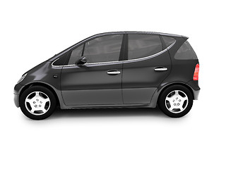Image showing isolated black car side view 02