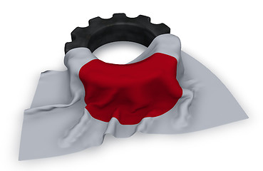 Image showing gear wheel and flag of japan - 3d rendering