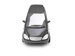 Image showing isolated black car top view