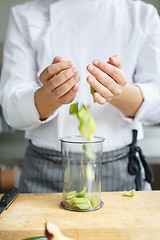 Image showing Crop faceless shot of chef cooking