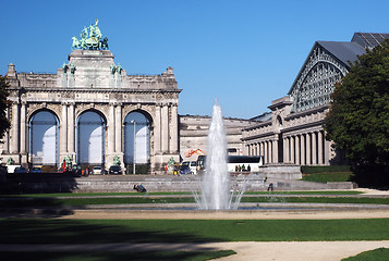 Image showing editorial Brussels Belgium Triumphal Arch Jubilee Park
