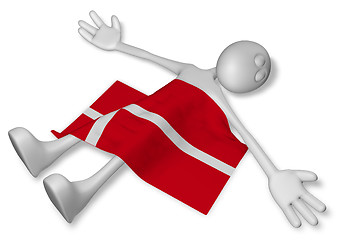 Image showing dead cartoon guy and flag of denmark - 3d illustration