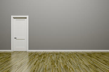 Image showing grey wall and door background