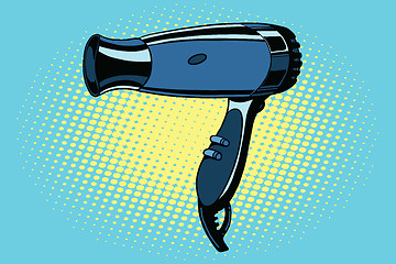 Image showing Blue Hairdryer for drying hair