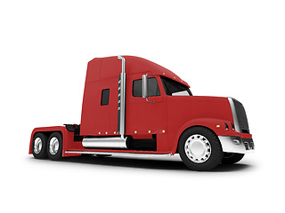 Image showing Monstertruck isolated red front view