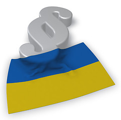 Image showing paragraph symbol and flag of the ukraine - 3d rendering