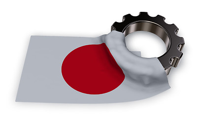 Image showing gear wheel and flag of japan - 3d rendering