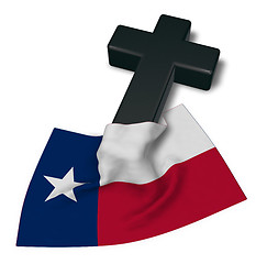 Image showing christian cross and flag of texas - 3d rendering