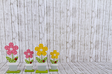 Image showing Decorative handmade wooden Flowers