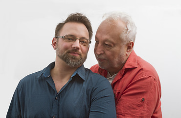 Image showing Gay couple looking happy