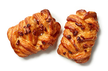 Image showing freshly baked pecan buns isolated on white