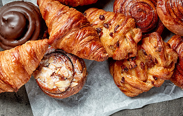 Image showing Various freshly baked pastries