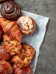 Image showing Various freshly baked pastries