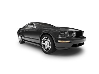 Image showing isolated black car front view 01