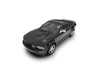 Image showing isolated black car front view 03