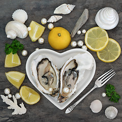 Image showing Oysters, Pearls and Shells