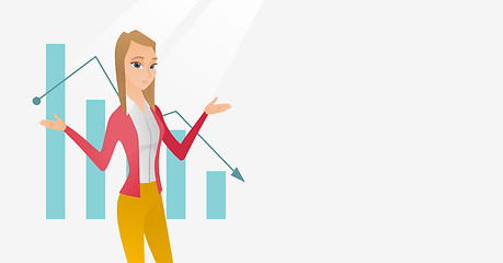 Image showing Bancrupt business woman vector illustration.