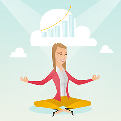 Image showing Peaceful business woman doing yoga.