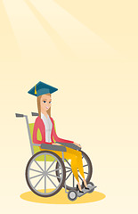 Image showing Graduate sitting in wheelchair vector illustration