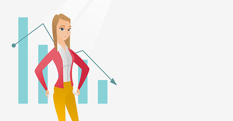 Image showing Bancrupt business woman vector illustration.