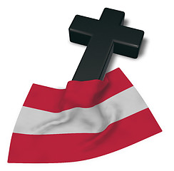 Image showing christian cross and flag of austria - 3d rendering