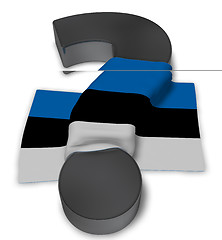 Image showing question mark and flag of estonia - 3d illustration