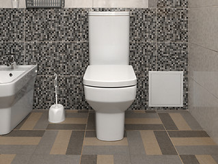 Image showing white modern toilet bowl