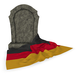 Image showing gravestone and flag of germany - 3d rendering