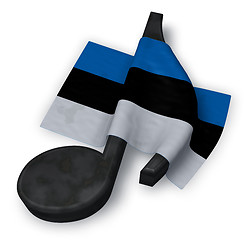 Image showing music note symbol and estonian flag - 3d rendering