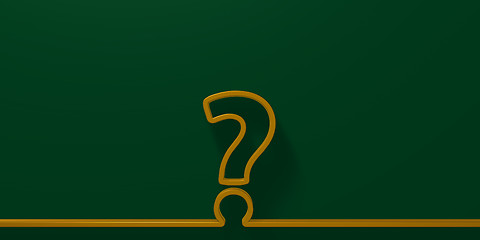 Image showing Question mark on green background - 3d rendering