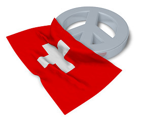 Image showing peace symbol and flag of switzerland - 3d rendering