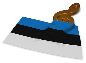 Image showing clef symbol and estonian flag - 3d rendering