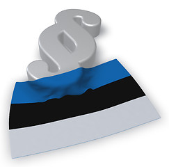 Image showing paragraph symbol and flag of estonia - 3d rendering