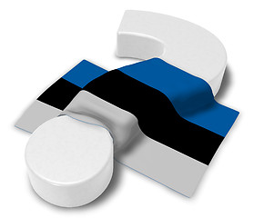 Image showing question mark and flag of estonia - 3d illustration