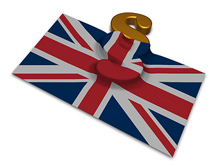 Image showing paragraph symbol and flag of the uk - 3d rendering