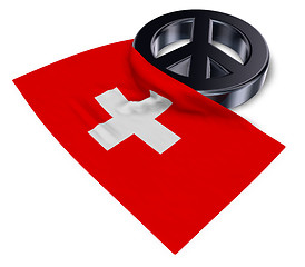 Image showing peace symbol and flag of switzerland - 3d rendering