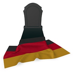 Image showing gravestone and flag of germany - 3d rendering