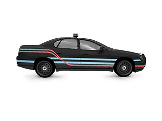 Image showing isolated black police car side view