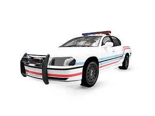 Image showing isolated police white car front view 01