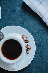 Image showing From above shot of cup of coffee